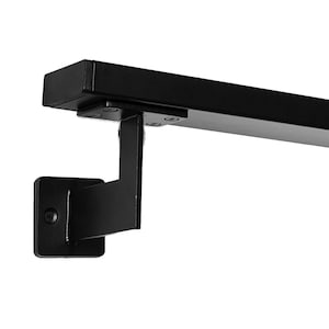 Handrail OBLONG metal black with handrail holder EDGE | Stair railing | rust-proof, powder-coated stair handrail | Indoor & outdoor