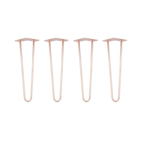 4x Hairpin Legs 40 Cm 2 Rods Rose Gold Diy Natural Goods Etsy