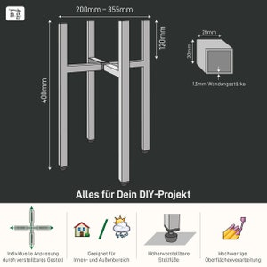 1x Design Pflanzenständer X-FORM Metall größen-verstellbare Blumentreppe für Übertöpfe von 20-32,5cm Durchmesser Blumenständer innen/draußen Bild 10