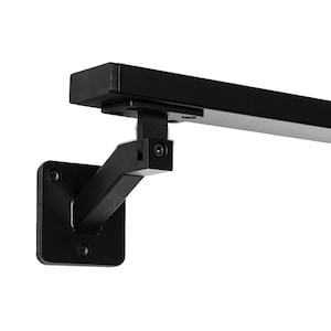 Handrail OBLONG metal black with handrail holder FLEX | Stair railing | rust-proof, powder-coated stair handrail | Indoor & outdoor