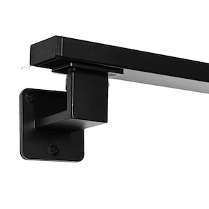 Handrail OBLONG metal black with handrail holder WIDE | Stair railing | rust-proof, powder-coated stair handrail | Indoor & outdoor