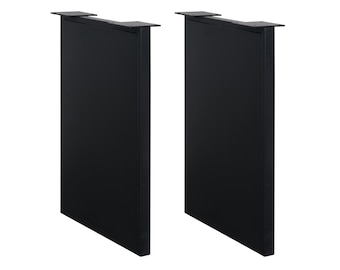 2x Rectangular Table Legs - Metal Table Legs, Black, 72 x 55 cm - Table Legs, Dining Table Legs, Powder-Coated Desk Legs, DIY Furniture Legs