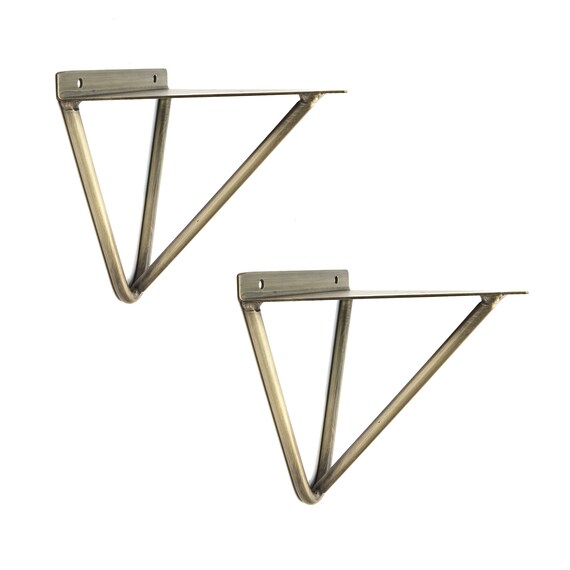 250mm, Antik Gold Design Regaltr/äger Wandregal Regalst/ütze Metall Konsole Draht 2x Natural Goods Berlin Regalhalter Pankow H/ängeregal