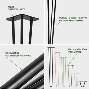 4x Hairpin Legs different colors and sizes, table legs, table runners, hairpin legs, table frame, dining table, coffee table, DIY image 10