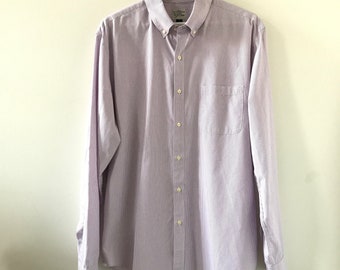J Crew White and mauve pinstripe shirt. 80s 2 ply fine cotton