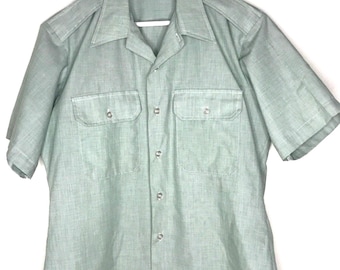 1980s Deadstock US Navy Officer  Short Sleeve Camp Collar Shirt