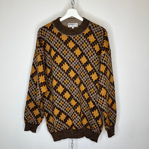 Jacquard knit sweater made in italy. Mondo di Marco