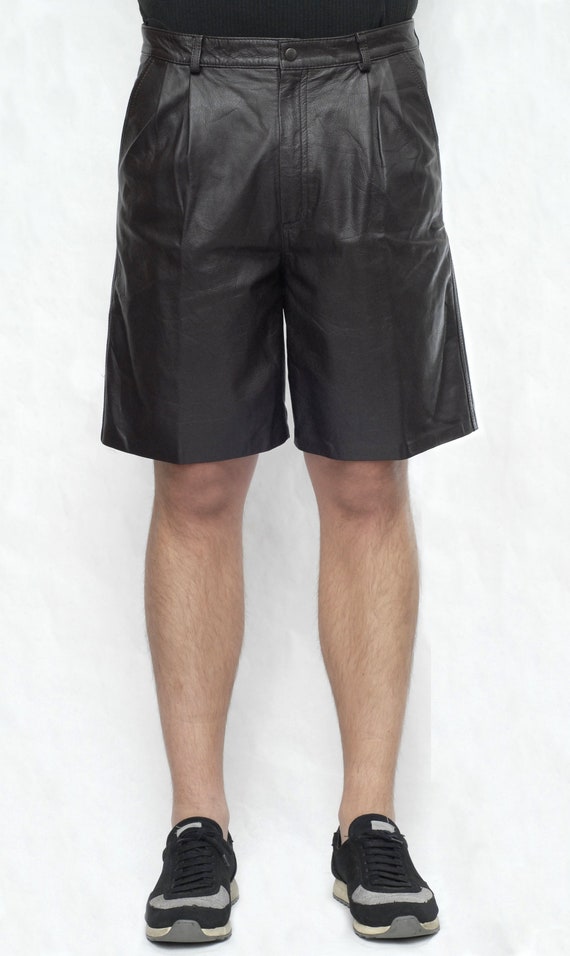 Leather Pleated Shorts