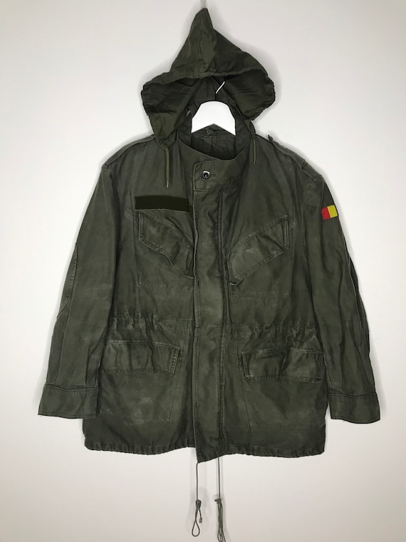ジャケット・アウター 80's Vintage Belgium Army Field Shirt 36 Vintage Belgian Army Field Jacket Military Field Force M/L
