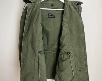 1960s Vintage USAF Vietnam Era Hooded Field Jacket. Washed
