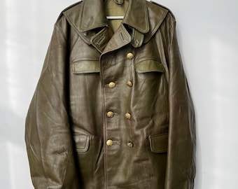 1950s Belgian Leather Moto Dispatch Jacket