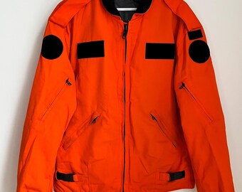 Rare vintage. Canadian Forces, Search and Rescue, SAR Tech, Flyer’s jacket. Rescue orange. Sz 73/40