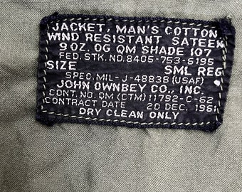 1960s Vintage USAF Vietnam Era Hooded Field Jacket. Washed
