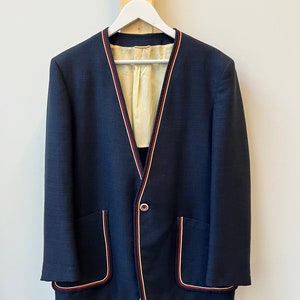 60s Collarless Suit Mens - Etsy