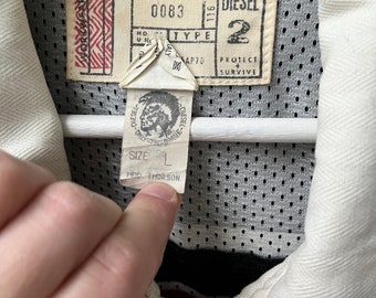 Diesel Y2K Color Blocked Workwear Jacket. Cotton Herringbone