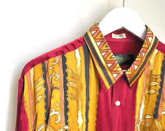 1980s 'Othello' Hand-Painted Silk Shirt - Japanese Vintage Sz L