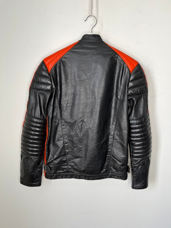 1970s Cafe Racer Leather Jacket With Padding and Orange - Etsy Denmark