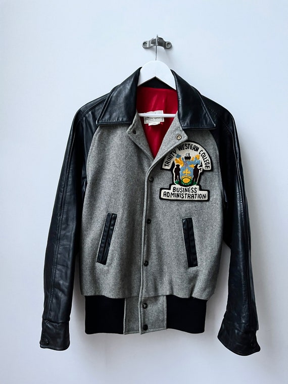 1960s Wool Leather Varsity Jacket With Raglan Sleeves and - Etsy