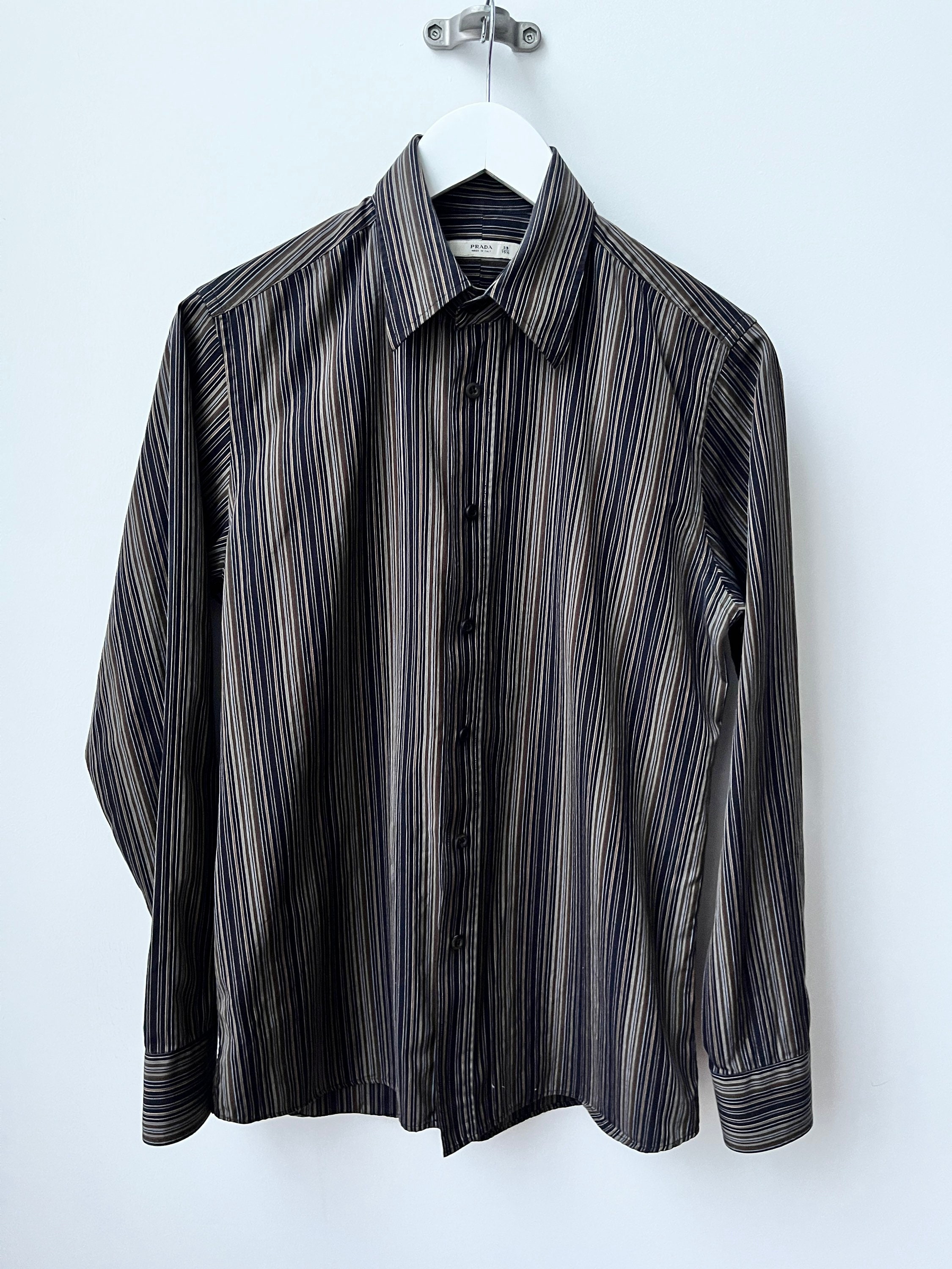 Prada Dobby Stripe Shirt. Made in Italy. Sz 39/ 15 1/2