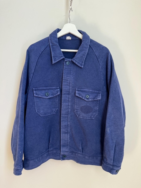 Vintage 70s Italian Moleskin Workwear Jacket. 100% Cotton. Labeled