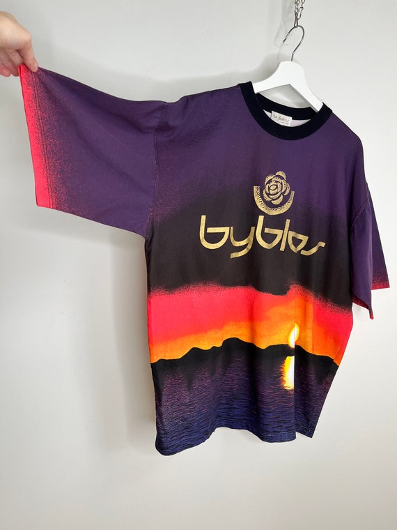 Vintage 1990s Byblos Graphic Sunset TShirt. Made … - image 2