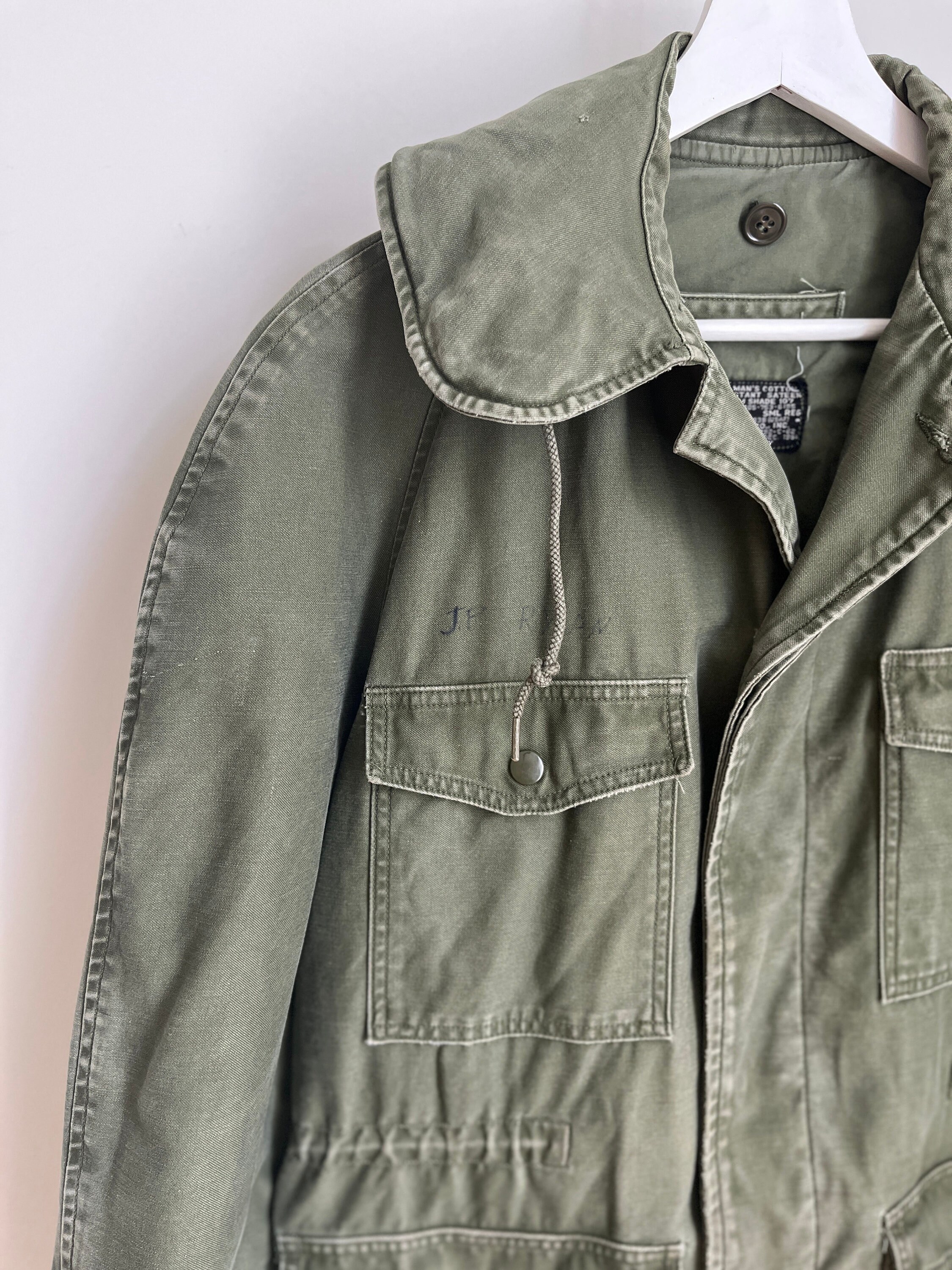 1960s Vintage USAF Vietnam Era Hooded Field Jacket. Washed