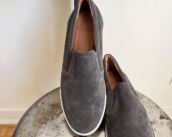 Coach Grey Suede Slip-On Plimsoll - Men's Size 11