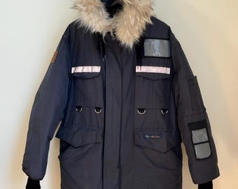 Parka Snow Goose Arctic z lat 90. w kolorze rzadkiej szarości, rozmiar M