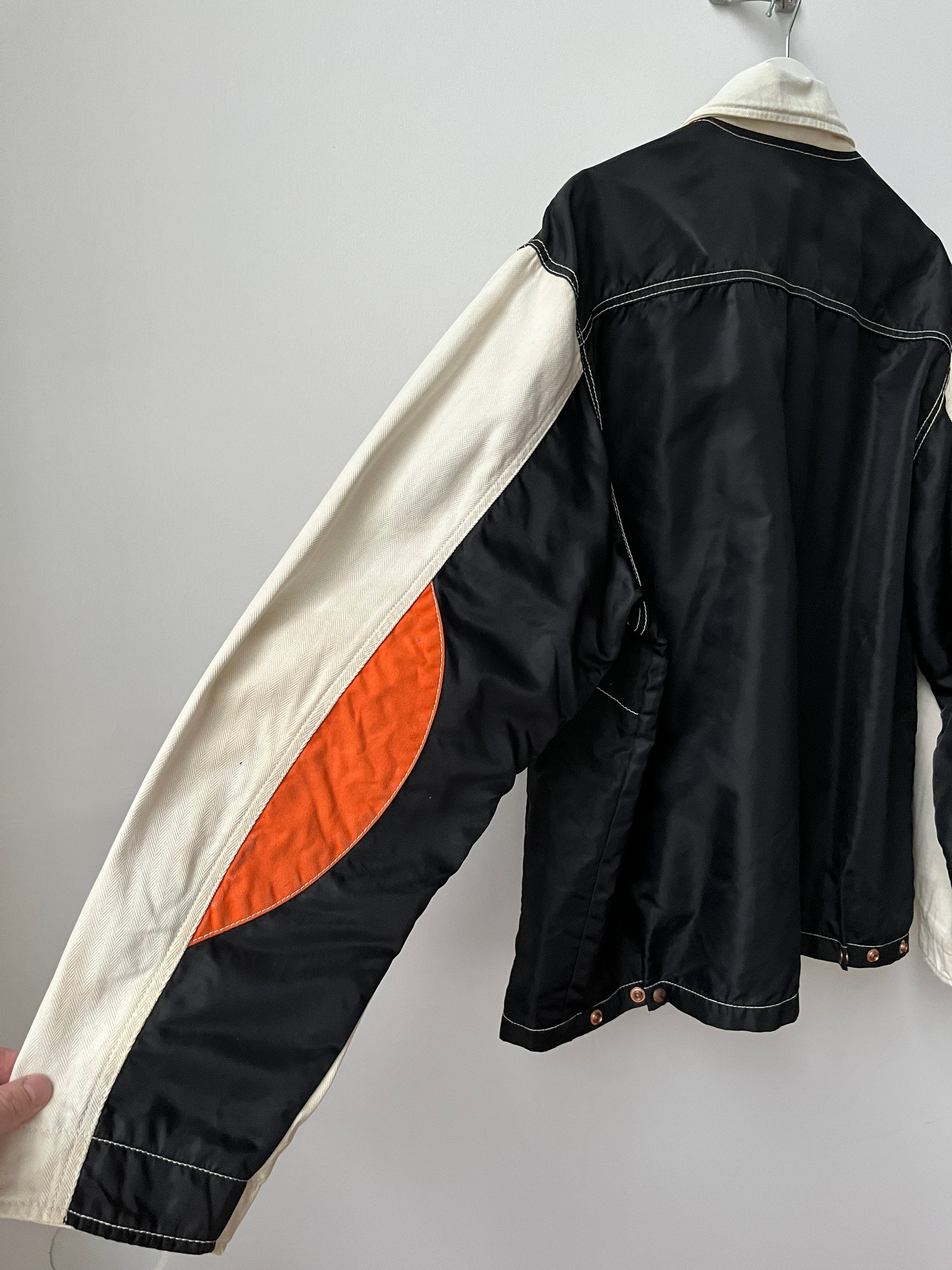 Diesel Y2K Color Blocked Workwear Jacket. Cotton Herringbone