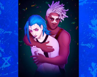 Arcano - Jinx y Ekko - Lámina artística A4 - League of Legends