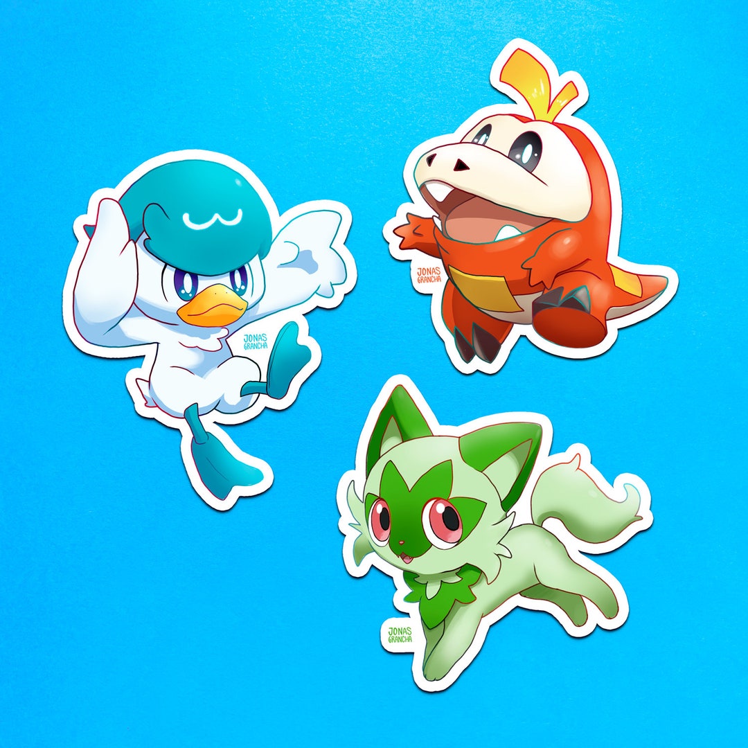 Pokémon Paldea Starters Stickers Vinyl Stickers Etsy
