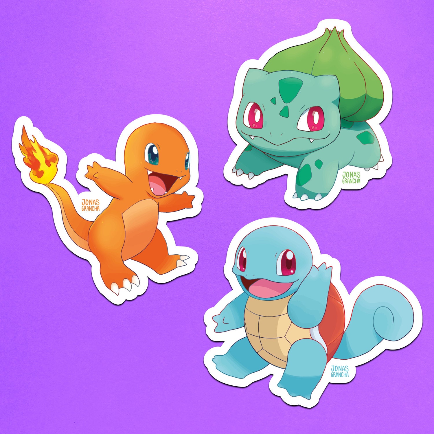 Chubby Pokemon Kanto Starters bulbasaur Charmander Squirtle 