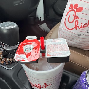 3D Printed Car Sauce Holder – Drive-Thru Dipping Tray for Fries, Road Trip Accessory