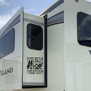 Crazy Camper TT | Large Camper Decal | RV Slide Out Decal | Yeti Cooler Decal | Yeti Cup Decal | Lighted Bucket Decal | Funny Camper Decal|
