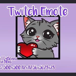 Twitch Emote | Cat Emote | Gray Cat | Cute Emotes