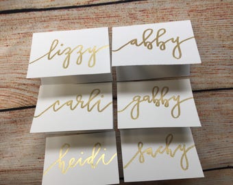 Hand lettered "Will you be my bridesmaid" gift tags