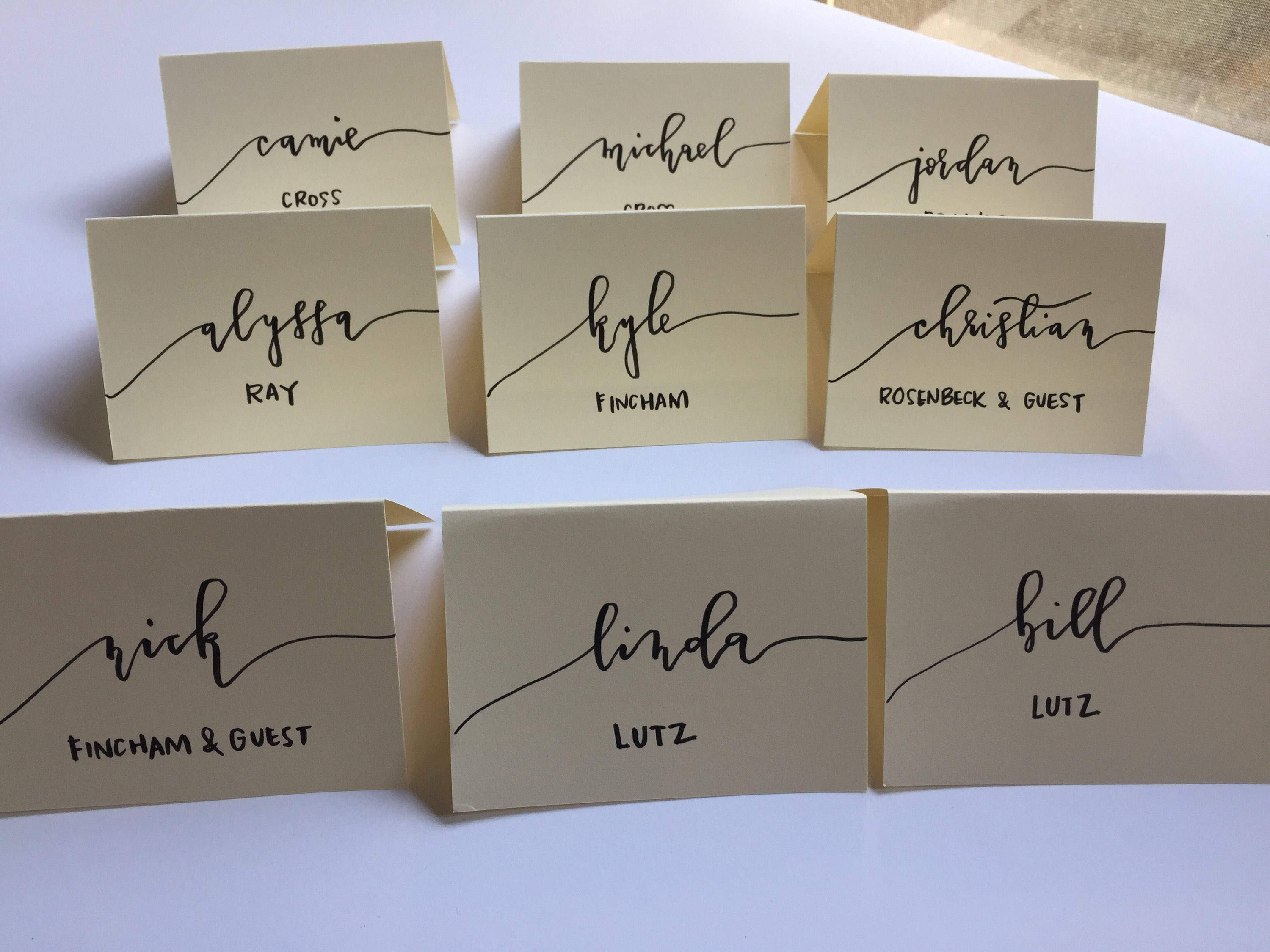 Handwritten Place Cards Wedding. Calligraphy Escort Cards Etsy