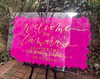 Large Acrylic Welcome to our Wedding Sign Birthday Sign Plexiglass Sign Wedding Signage
