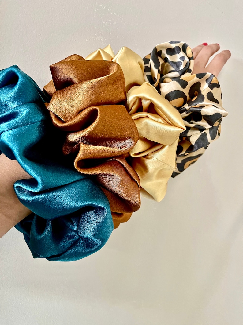 SILK satin Scrunchies / Influencer /Fashion Lover / Instagram / Blogger / oversized scrunchies / bridesmaids / bride / holiday gift image 8