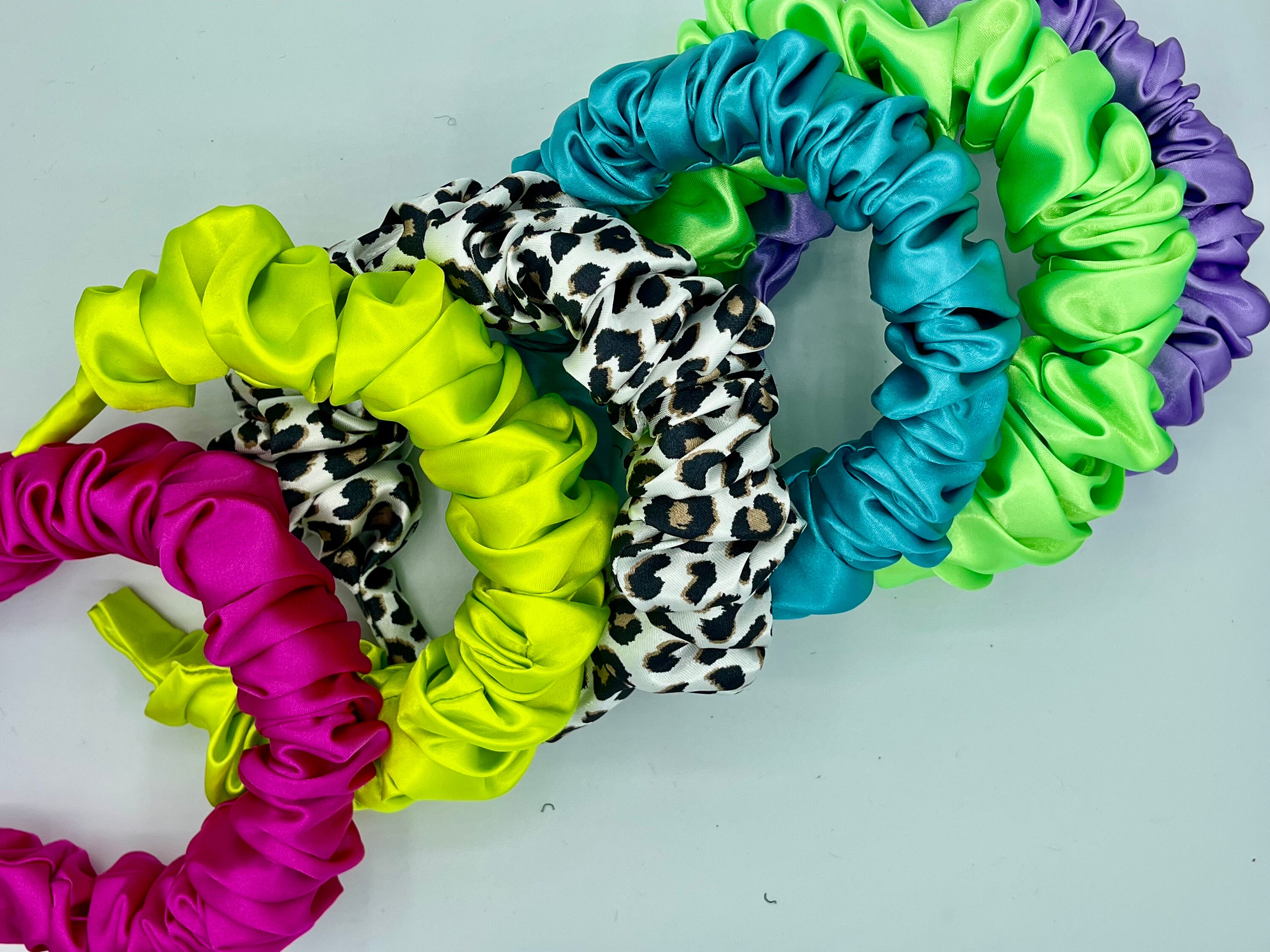 Neon Silk Satin Headband: Chic Fashion Hairband - Etsy display picture 3