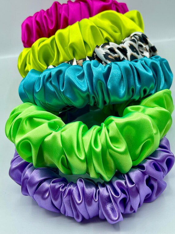 SATIN EFFECT NEON HEADBAND Neon Silk Satin Headband: Chic Fashion Hairband - Etsy main image 3