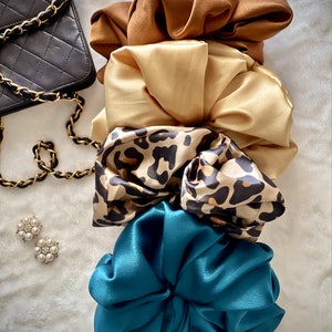 SILK satin Scrunchies / Influencer /Fashion Lover / Instagram / Blogger / oversized scrunchies / bridesmaids / bride / holiday gift image 2