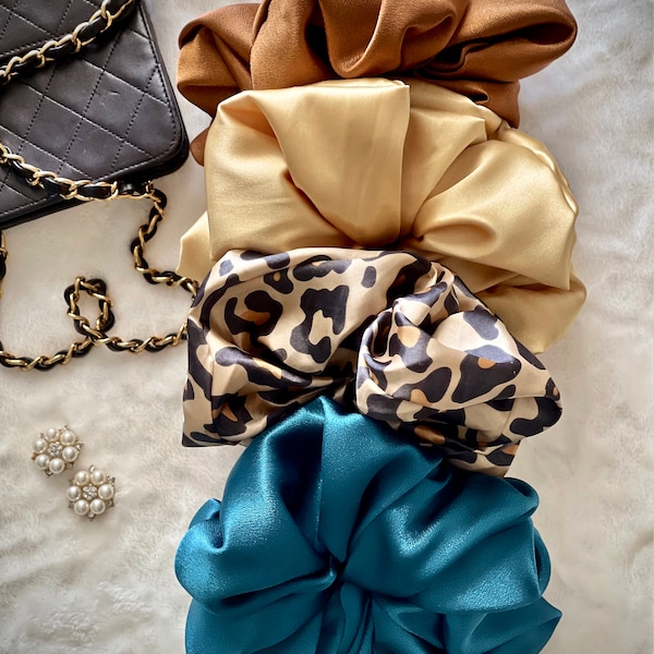 JUMBO satin silk Scrunchies / Influencer Statement  Piece / Fashion Lover / Instagram / Blogger/ oversized scrunchies/bridesmaids/bride/gift