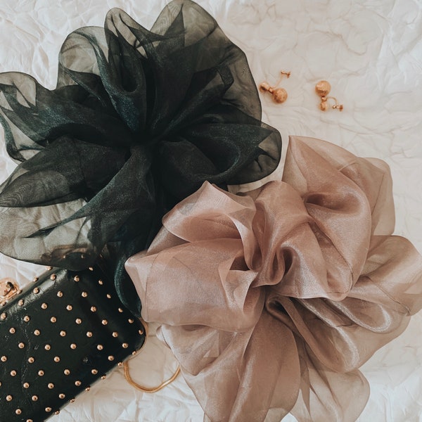 Organza Oversized Scrunchies / Influencer Scrunchies//Statement  Piece / Fashion Lover / Instagram / Blogger / Gift for Her