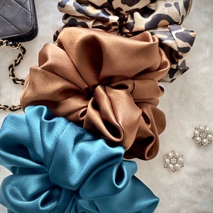 SILK satin Scrunchies / Influencer /Fashion Lover / Instagram / Blogger / oversized scrunchies / bridesmaids / bride / holiday gift image 7