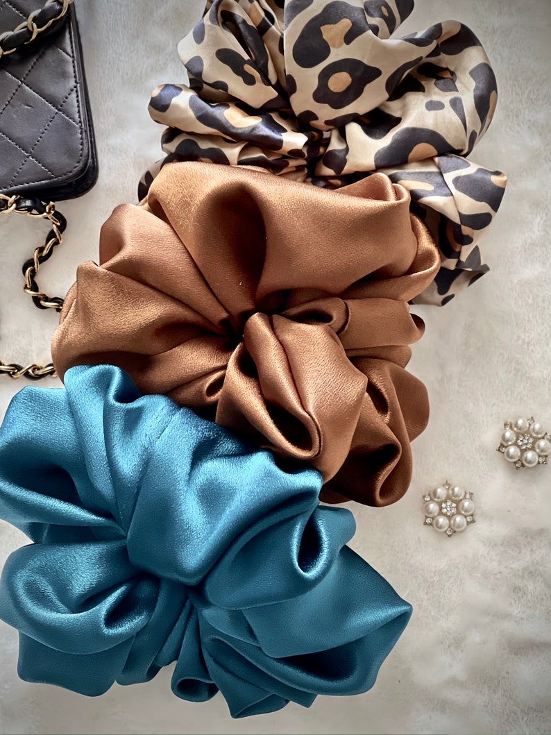 SILK satin Scrunchies / Influencer /Fashion Lover / Instagram / Blogger / oversized scrunchies / bridesmaids / bride / holiday gift image 7