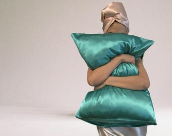 Mulberry Silk Pillowcase: Standard, Queen, King, Custom Sizes - Handmade in US