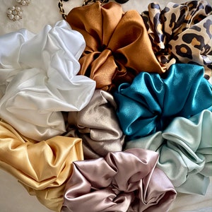 SILK satin Scrunchies / Influencer /Fashion Lover / Instagram / Blogger / oversized scrunchies / bridesmaids / bride / holiday gift image 4