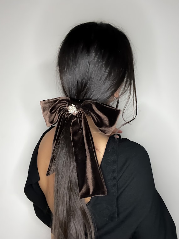 French Elegant Scarf Hair Ribbons For Women Headbands Silk Long
