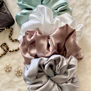 SILK satin Scrunchies / Influencer /Fashion Lover / Instagram / Blogger / oversized scrunchies / bridesmaids / bride / holiday gift image 6